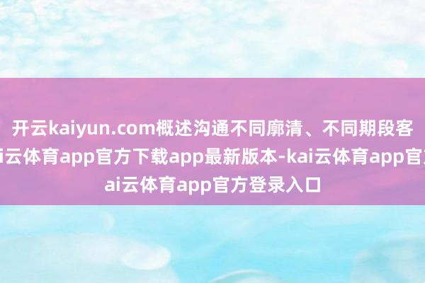 开云kaiyun.com概述沟通不同廓清、不同期段客流特色-kai云体育app官方下载app最新版本-kai云体育app官方登录入口