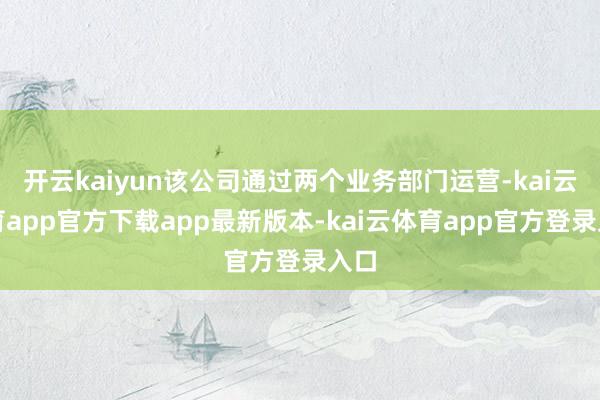 开云kaiyun该公司通过两个业务部门运营-kai云体育app官方下载app最新版本-kai云体育app官方登录入口
