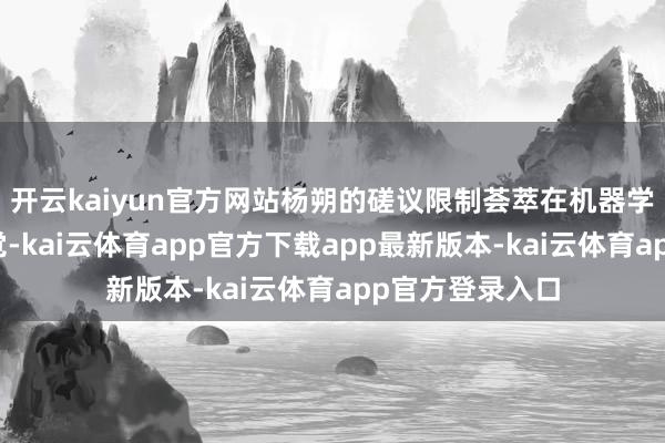 开云kaiyun官方网站杨朔的磋议限制荟萃在机器学习与缱绻机视觉-kai云体育app官方下载app最新版本-kai云体育app官方登录入口