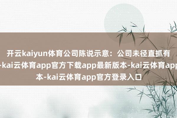 开云kaiyun体育 公司陈说示意:公司未径直抓有上述公司股份-kai云体育app官方下载app最新版本-kai云体育app官方登录入口