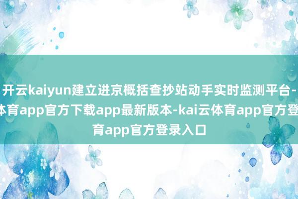 开云kaiyun建立进京概括查抄站动手实时监测平台-kai云体育app官方下载app最新版本-kai云体育app官方登录入口