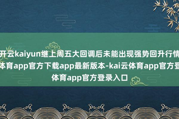 开云kaiyun继上周五大回调后未能出现强势回升行情-kai云体育app官方下载app最新版本-kai云体育app官方登录入口