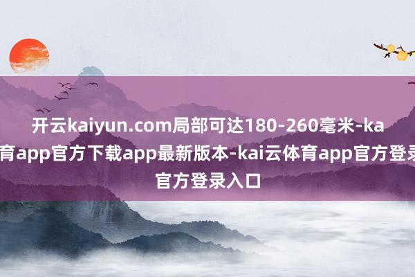 开云kaiyun.com局部可达180-260毫米-kai云体育app官方下载app最新版本-kai云体育app官方登录入口