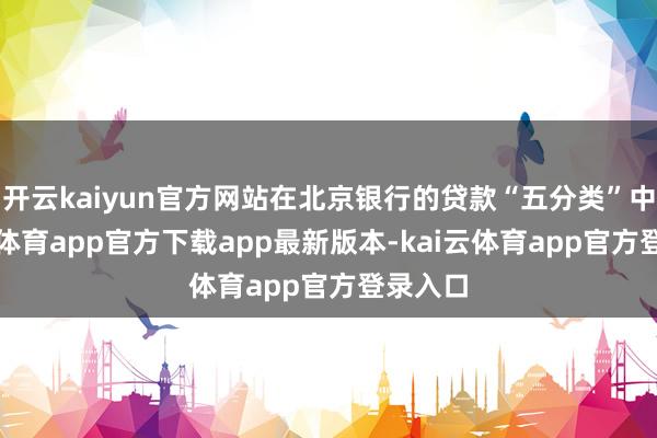 开云kaiyun官方网站在北京银行的贷款“五分类”中-kai云体育app官方下载app最新版本-kai云体育app官方登录入口